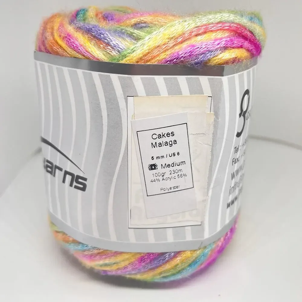 ICE Yarns Cakes Malaga Yarn, Pastel Rainbow